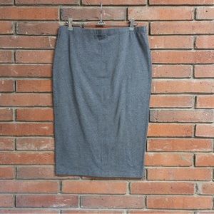 Decree Stretch Heather Grey Pencil Midi Skirt Size Large